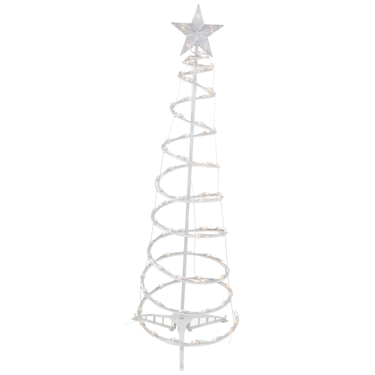 48" x 16" Lighted Spiral Outdoor Christmas Tree with Star